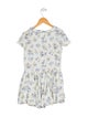 DÔEN Girls' Floral Silk Short Sleeve Dress