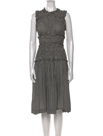 DÔEN Plaid Print Midi Length Dress