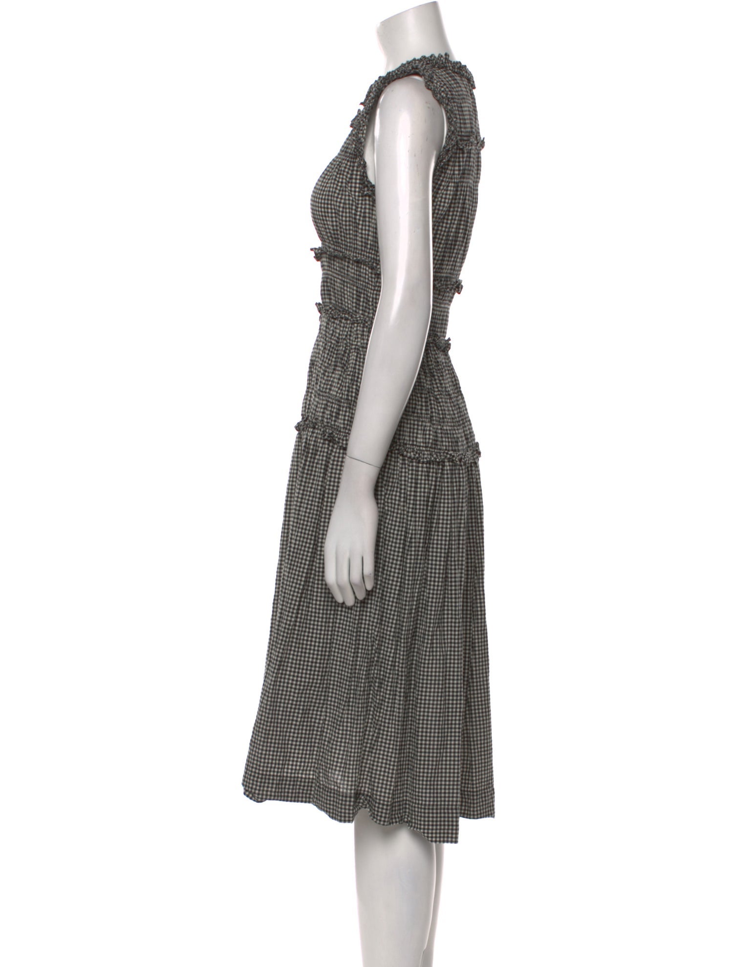 DÔEN Plaid Print Midi Length Dress