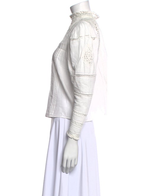 DÔEN Mock Neck Long Sleeve Button-Up Top