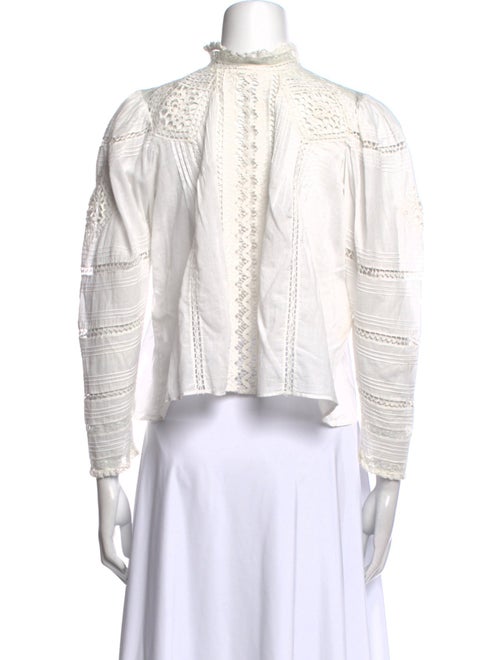 DÔEN Mock Neck Long Sleeve Button-Up Top