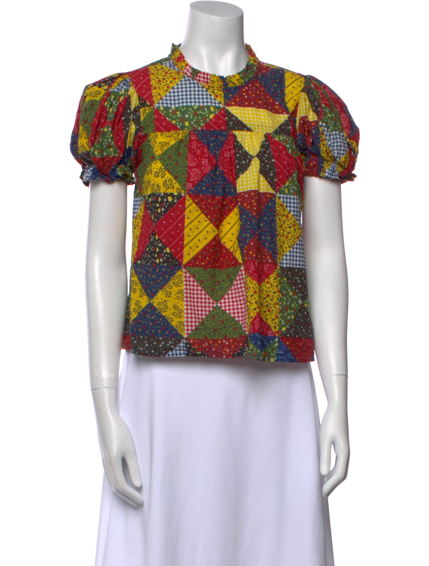 DÔEN Printed Crew Neck Crop Top