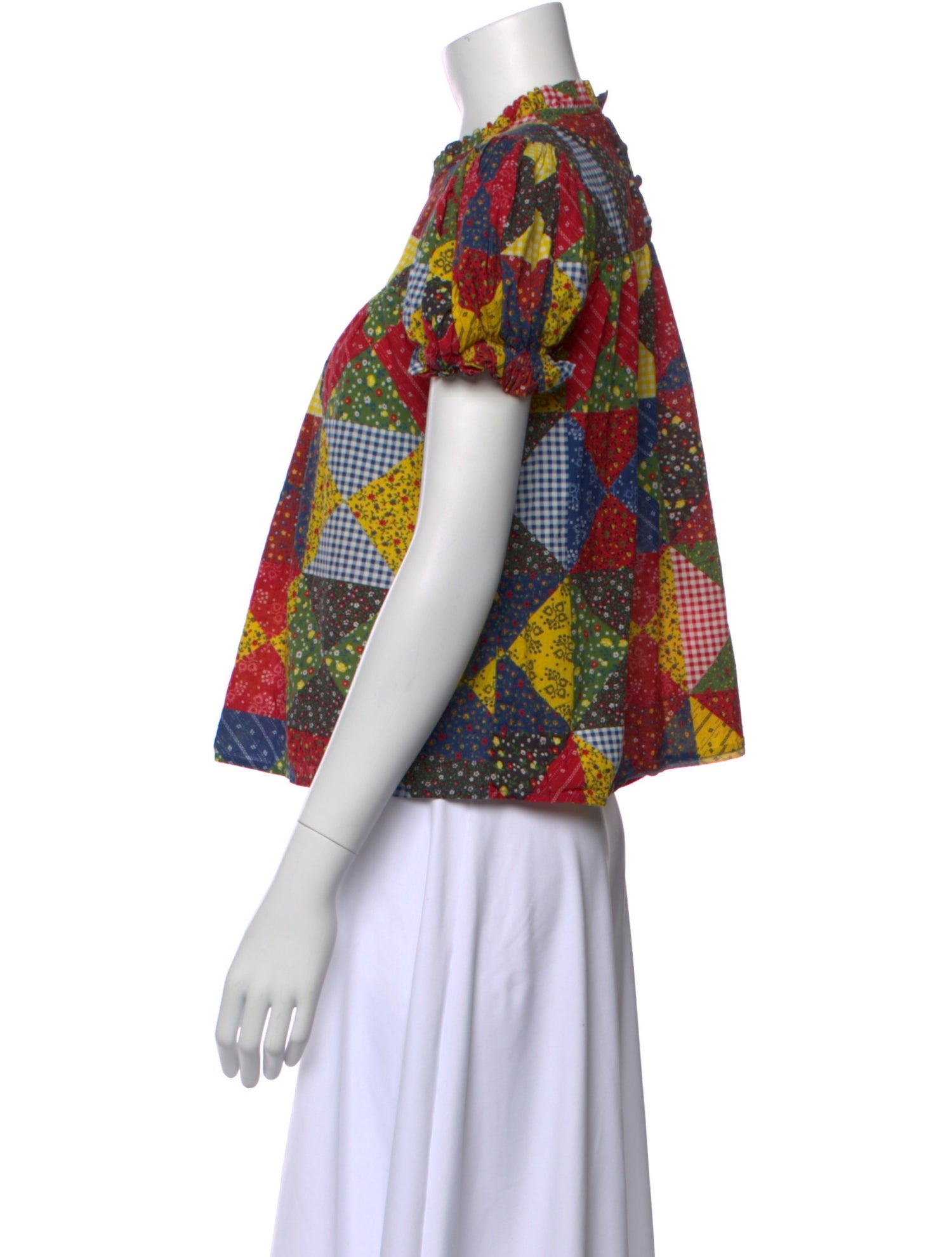 DÔEN Printed Crew Neck Crop Top