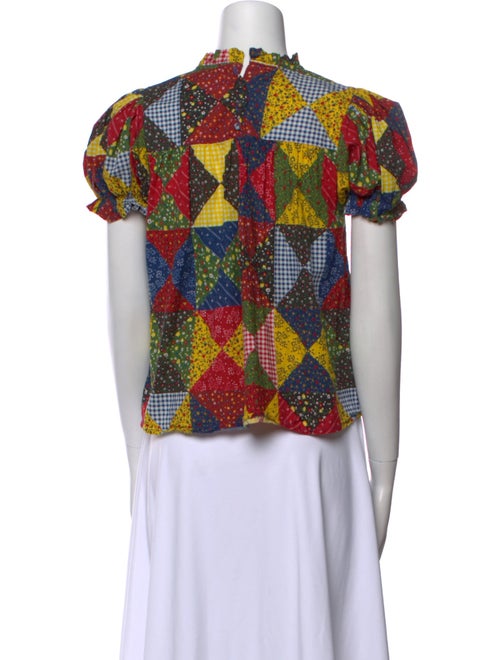 DÔEN Printed Crew Neck Crop Top