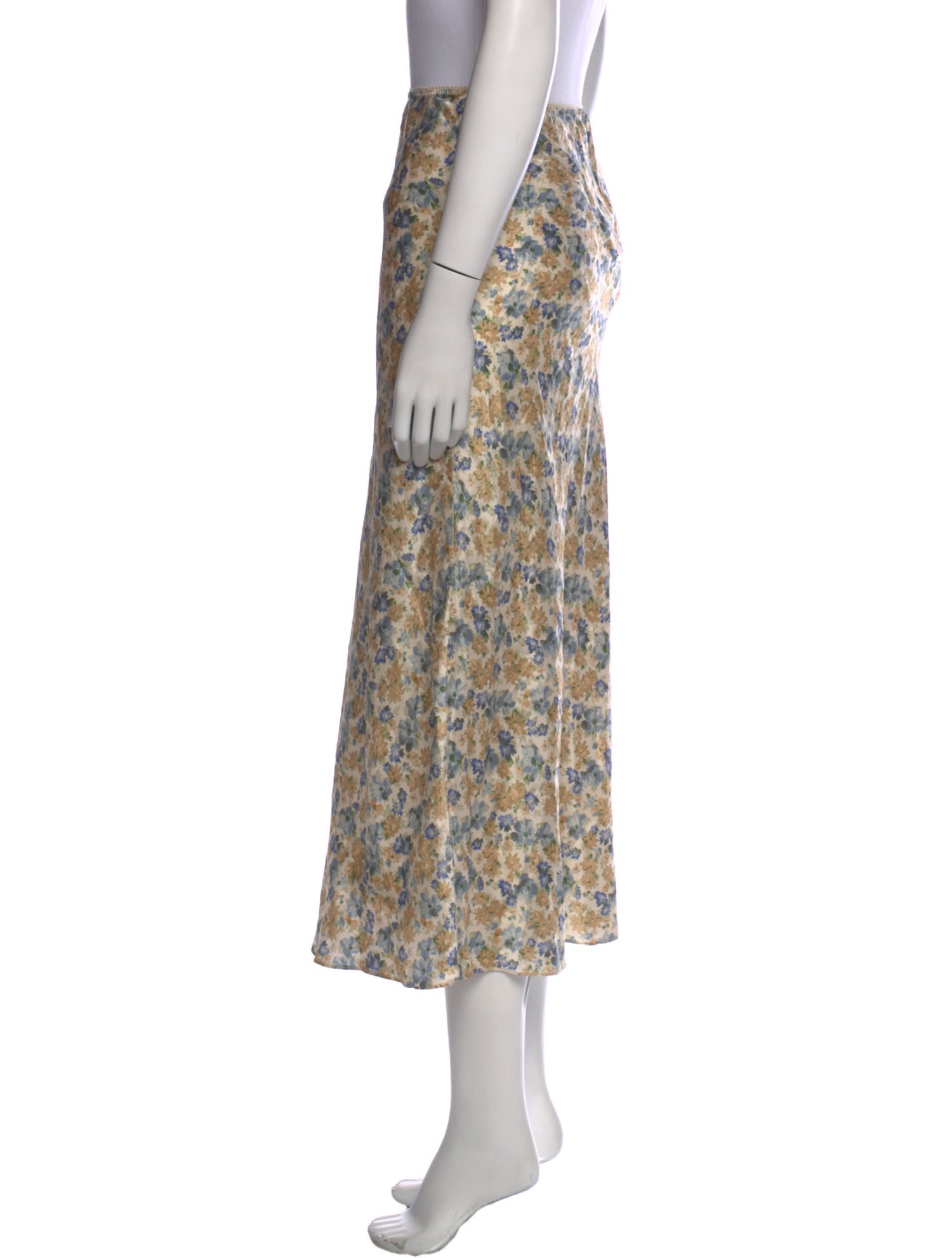 DÔEN Silk Midi Length Skirt