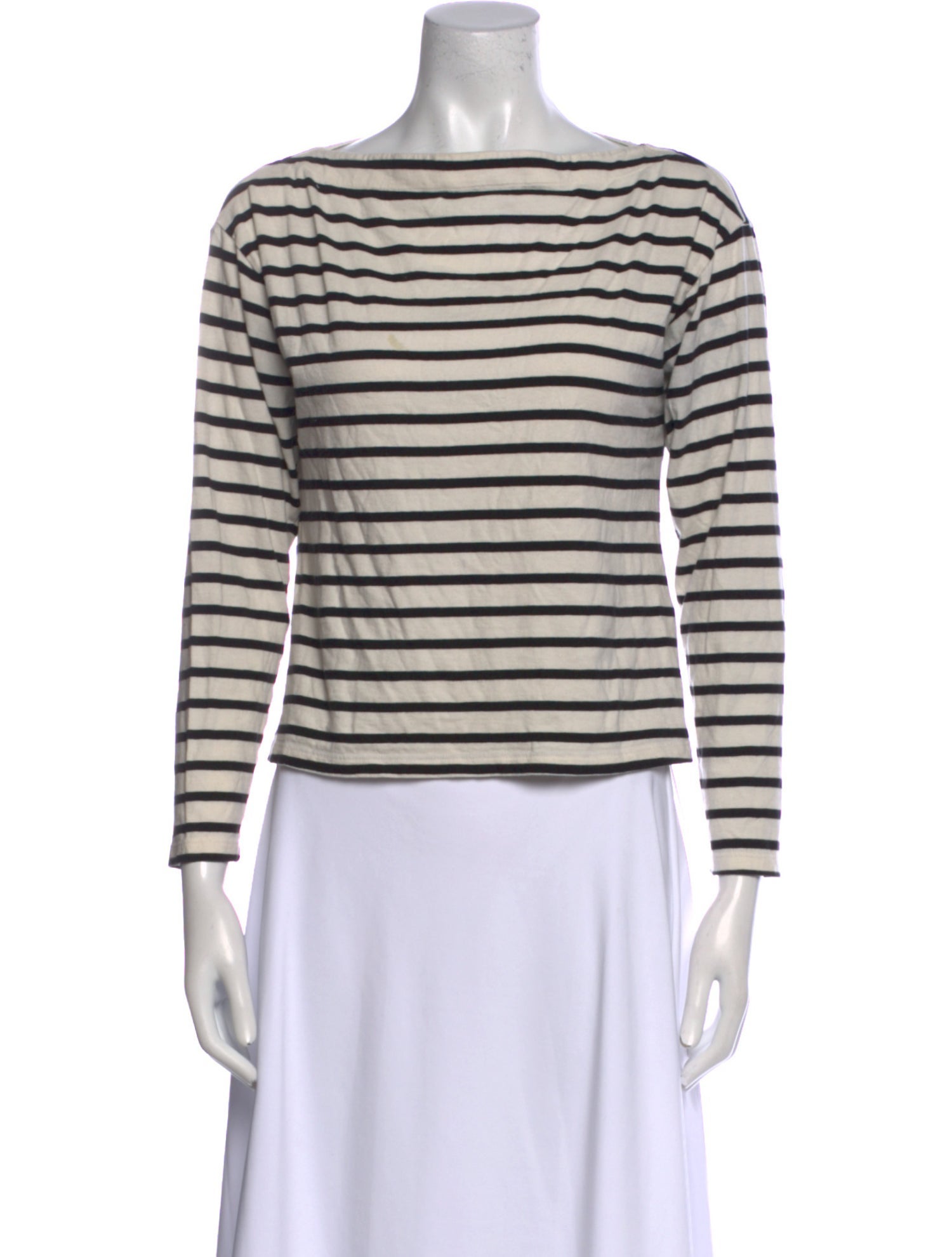 DÔEN Striped Bateau Neckline Top