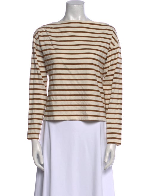 DÔEN Striped Bateau Neckline Top