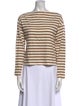 DÔEN Striped Bateau Neckline Top