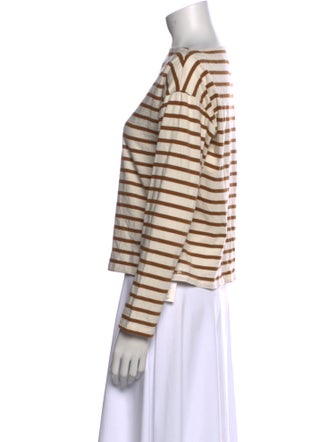 DÔEN Striped Bateau Neckline Top