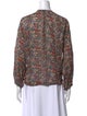 DÔEN Floral Print Crew Neck Blouse