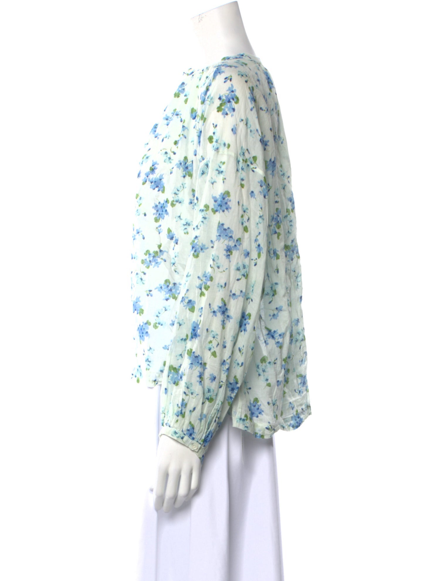 DÔEN Floral Print Crew Neck Top