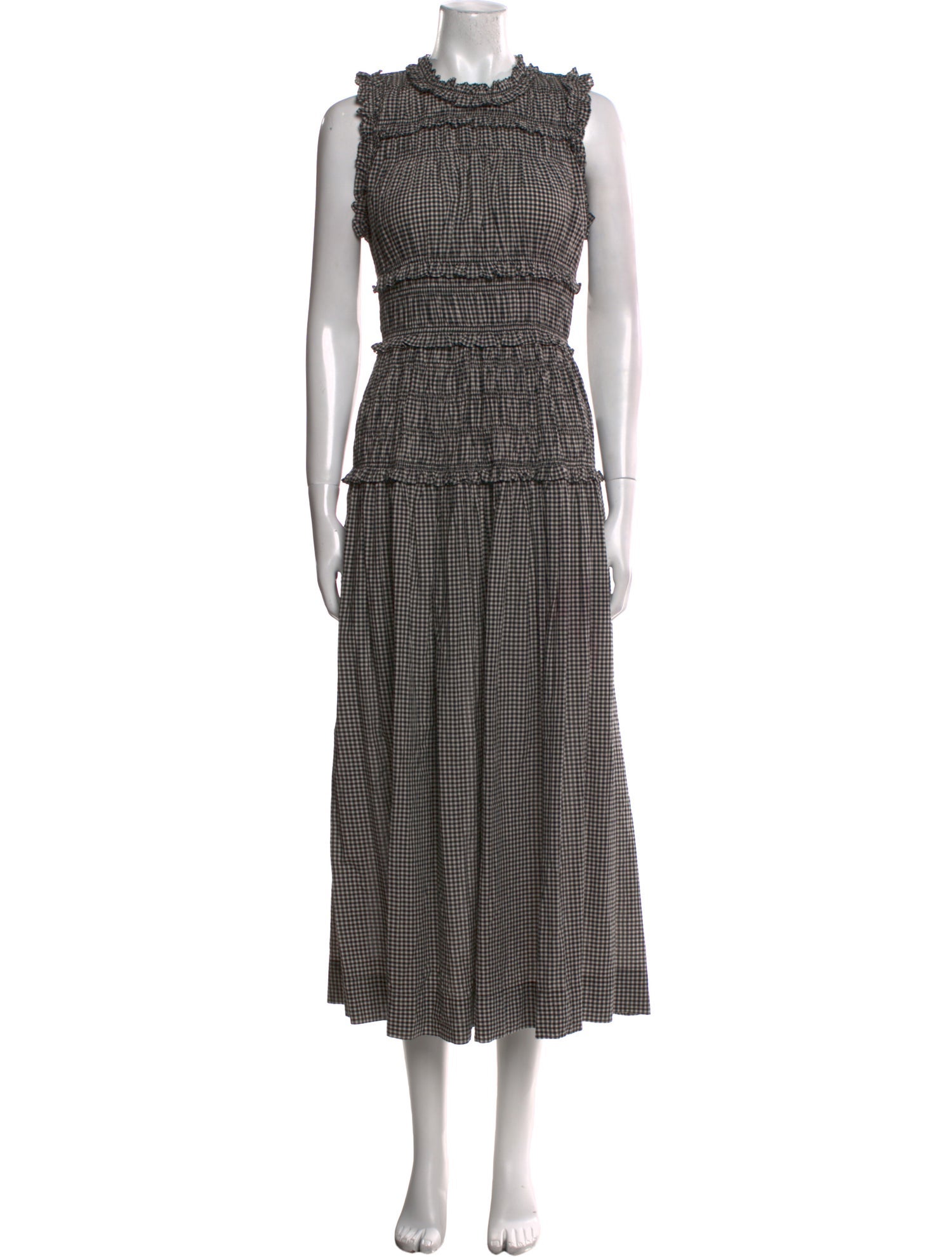 DÔEN Plaid Print Long Dress