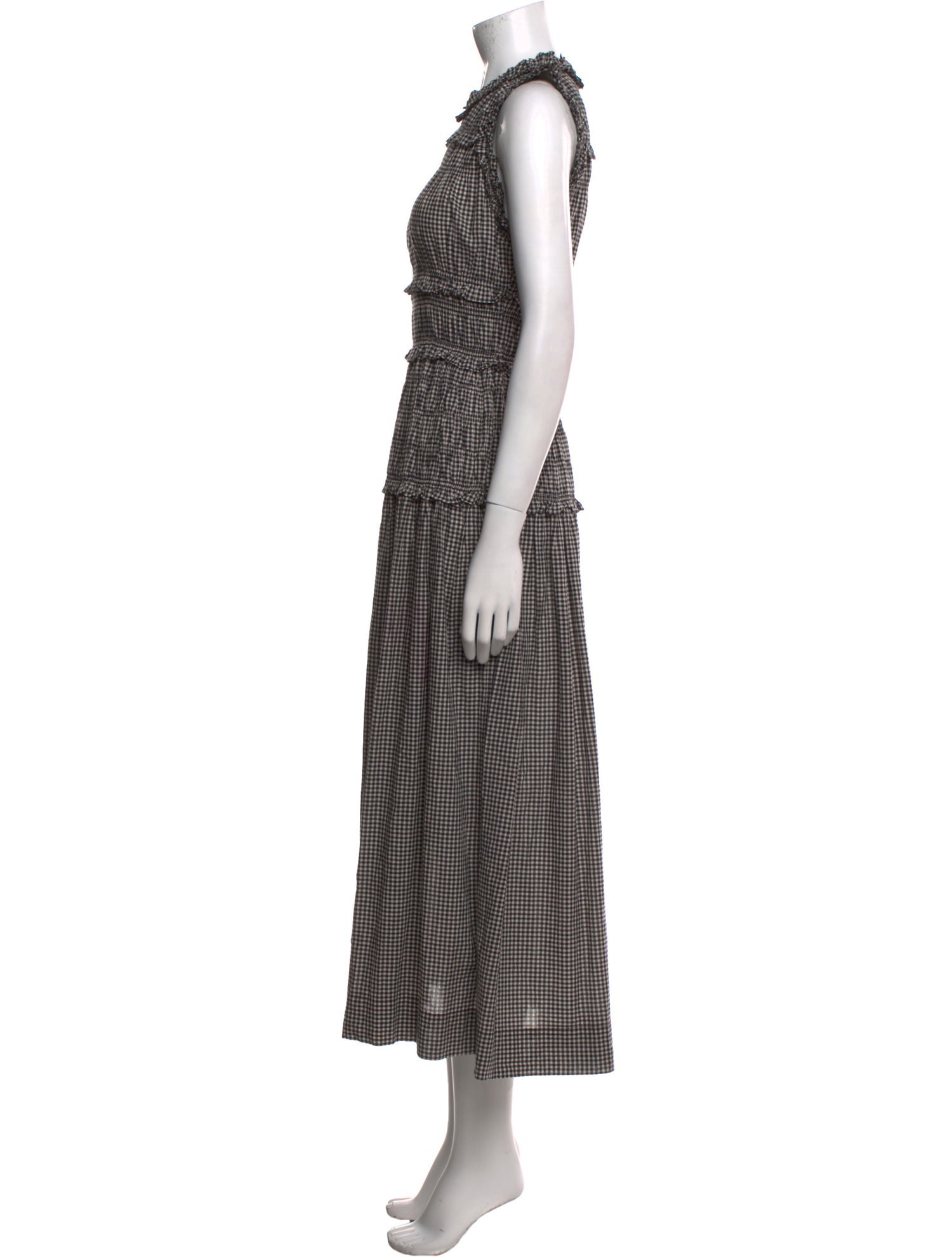 DÔEN Plaid Print Long Dress