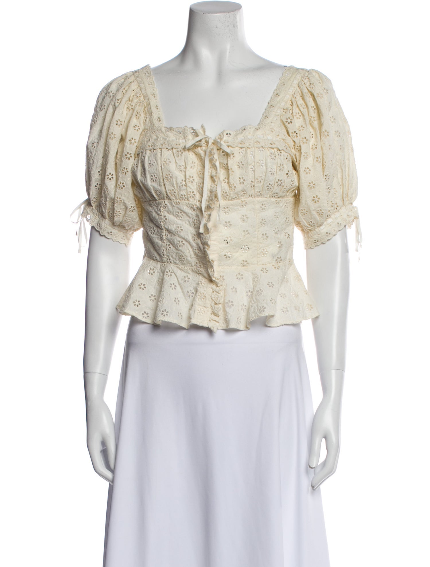 DÔEN Printed Square Neckline Crop Top