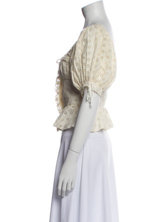 DÔEN Printed Square Neckline Crop Top