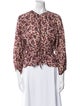 DÔEN Floral Print Crew Neck Blouse