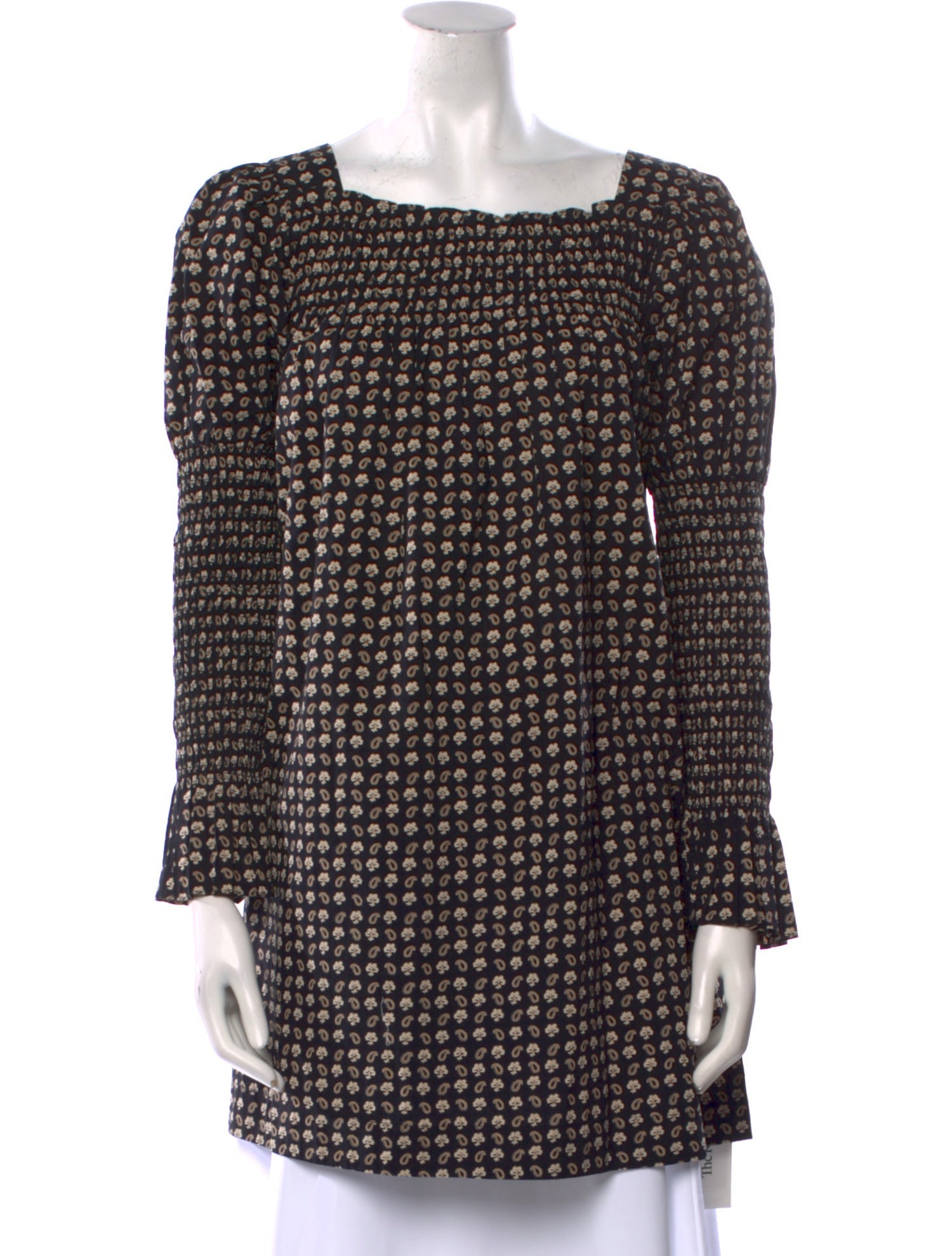 DÔEN Paisley Print Square Neckline Tunic