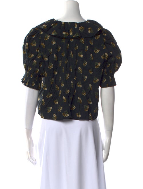 DÔEN Printed V-Neck Crop Top