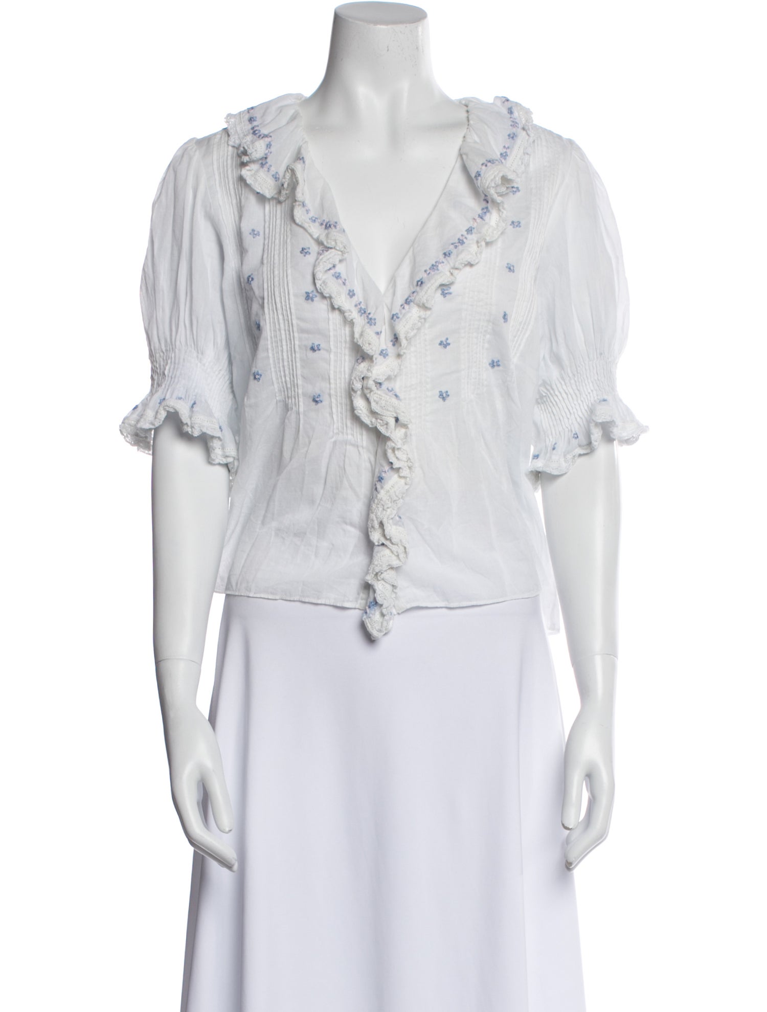 DÔEN Striped V-Neck Crop Top