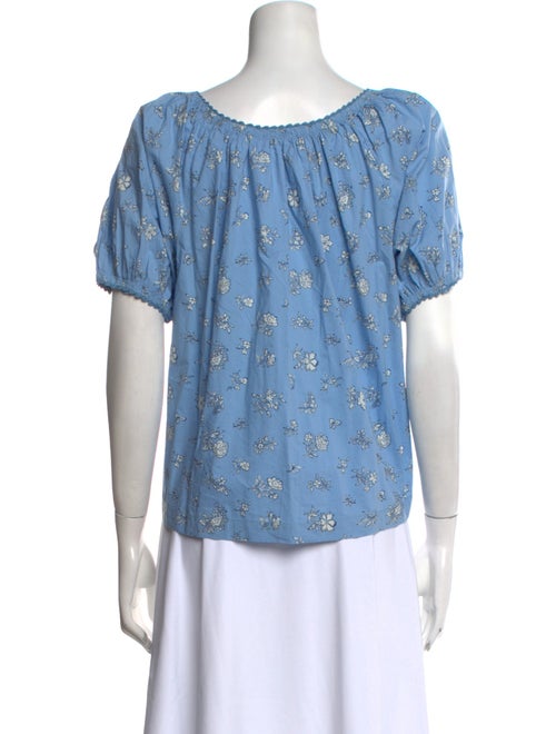 DÔEN Printed Scoop Neck Blouse