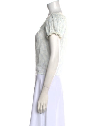 DÔEN Striped Scoop Neck Crop Top