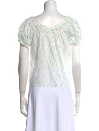 DÔEN Striped Scoop Neck Crop Top