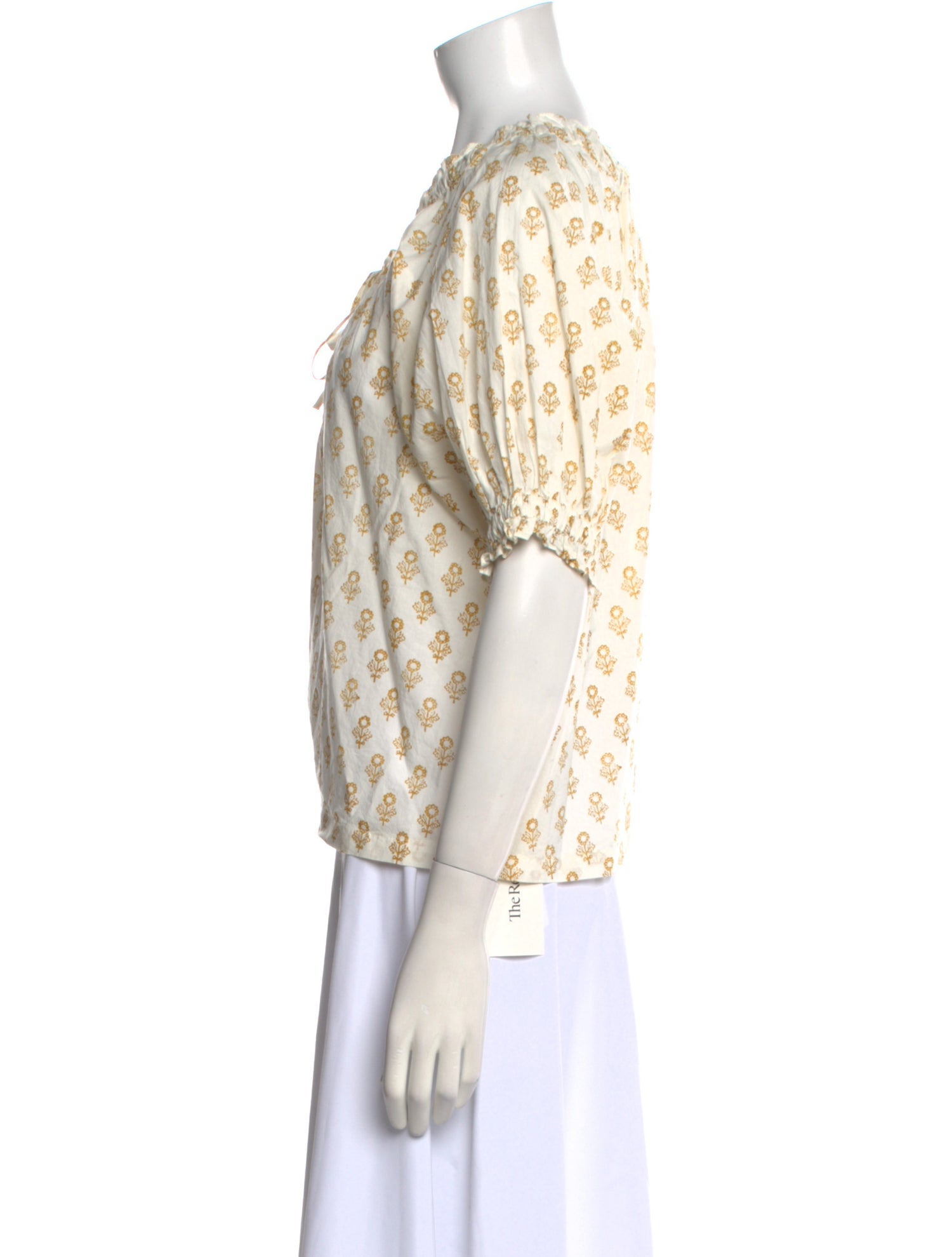 DÔEN Floral Print Scoop Neck Blouse