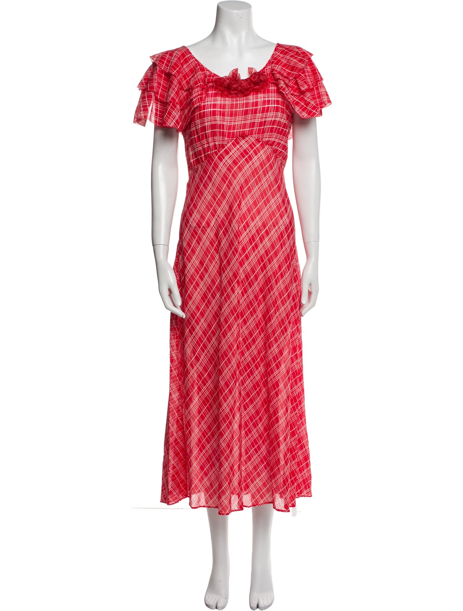 DÔEN Plaid Print Long Dress