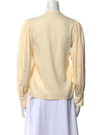 DÔEN Silk Mock Neck Button-Up Top