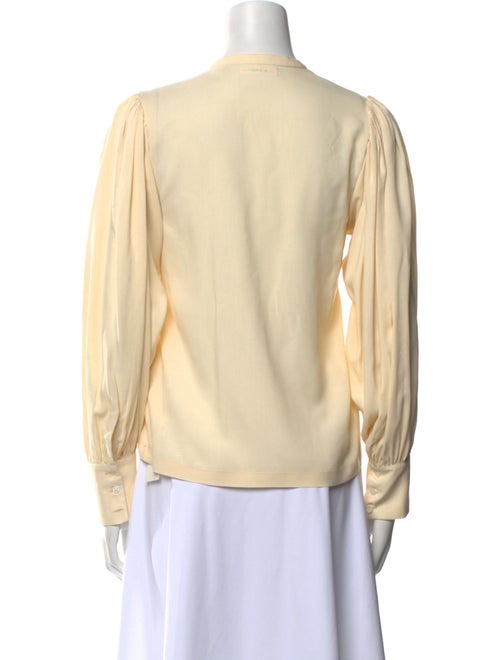 DÔEN Silk Mock Neck Button-Up Top