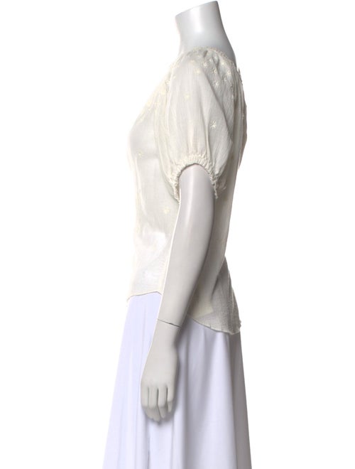 DÔEN Scoop Neck Short Sleeve Blouse