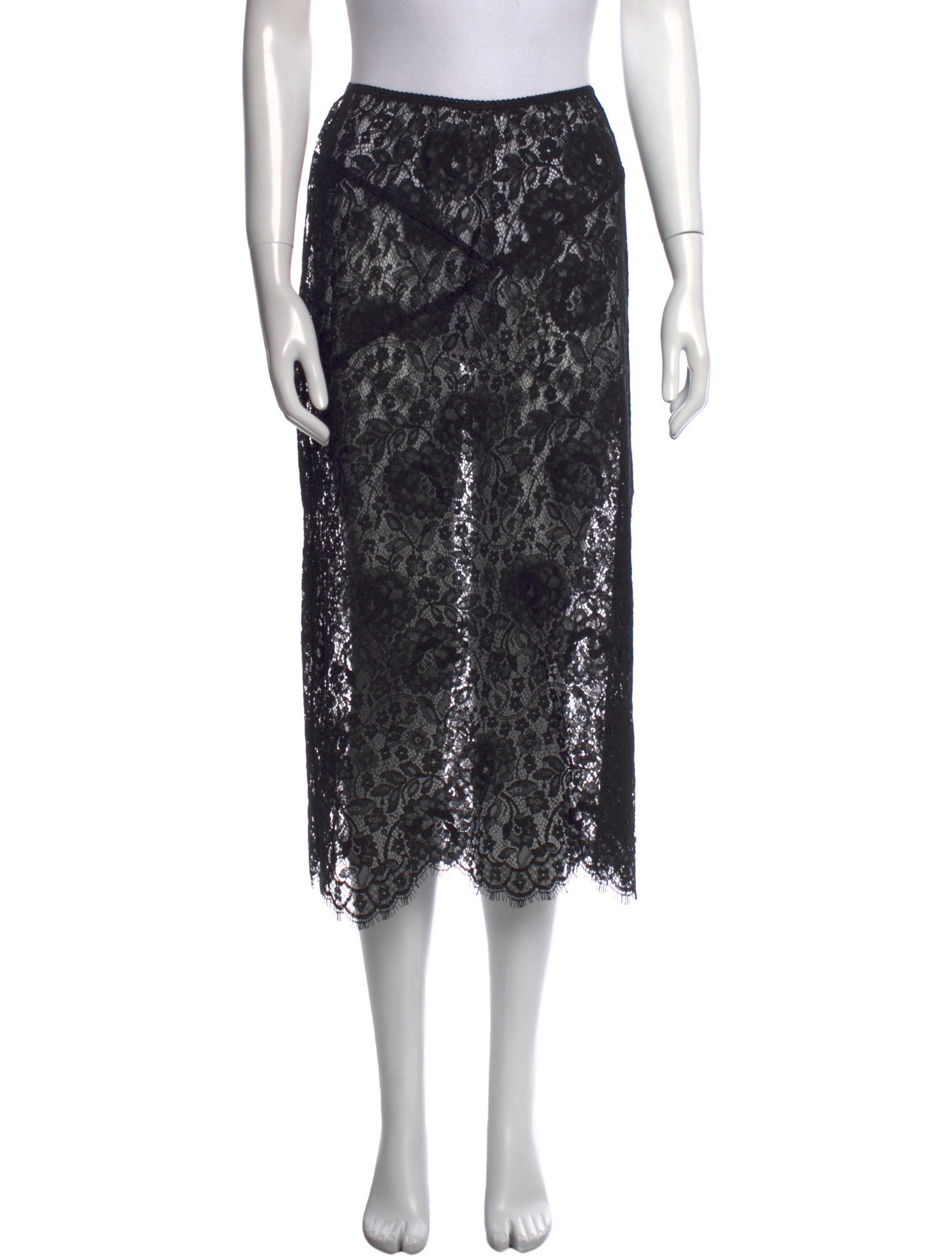 DÔEN Lace Pattern Midi Length Skirt