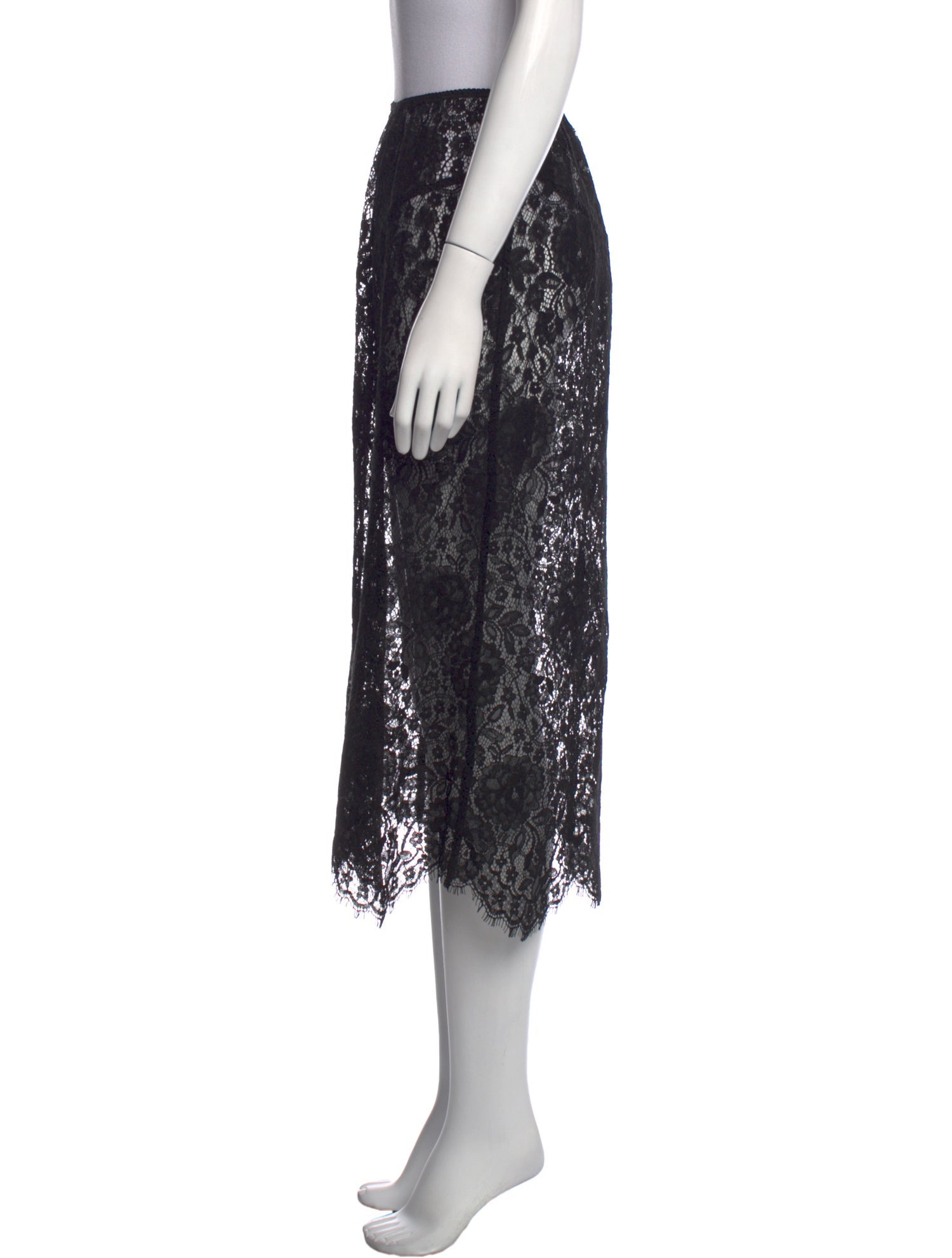 DÔEN Lace Pattern Midi Length Skirt