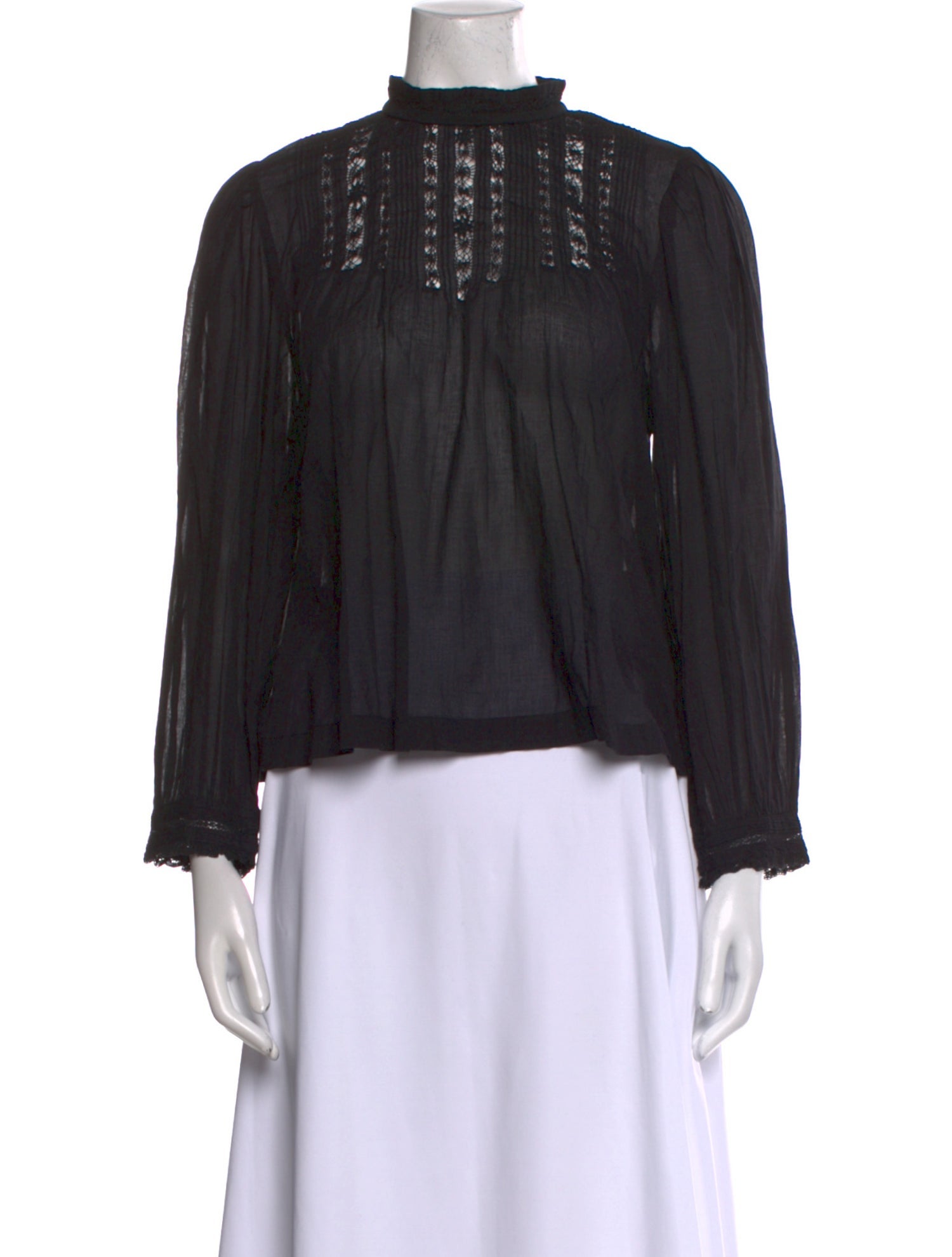 DÔEN Mock Neck Long Sleeve Blouse