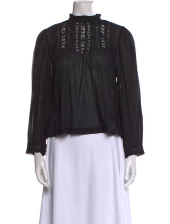 DÔEN Mock Neck Long Sleeve Blouse