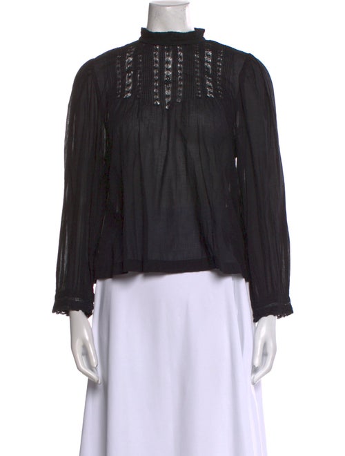 DÔEN Mock Neck Long Sleeve Blouse