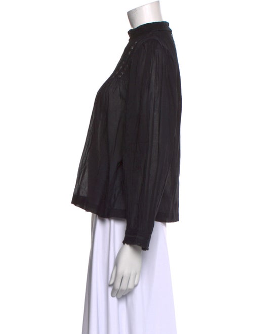 DÔEN Mock Neck Long Sleeve Blouse