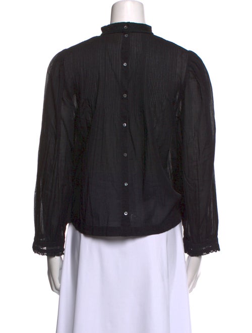 DÔEN Mock Neck Long Sleeve Blouse