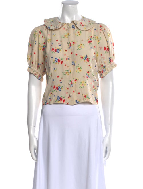 DÔEN Silk Floral Print Crop Top