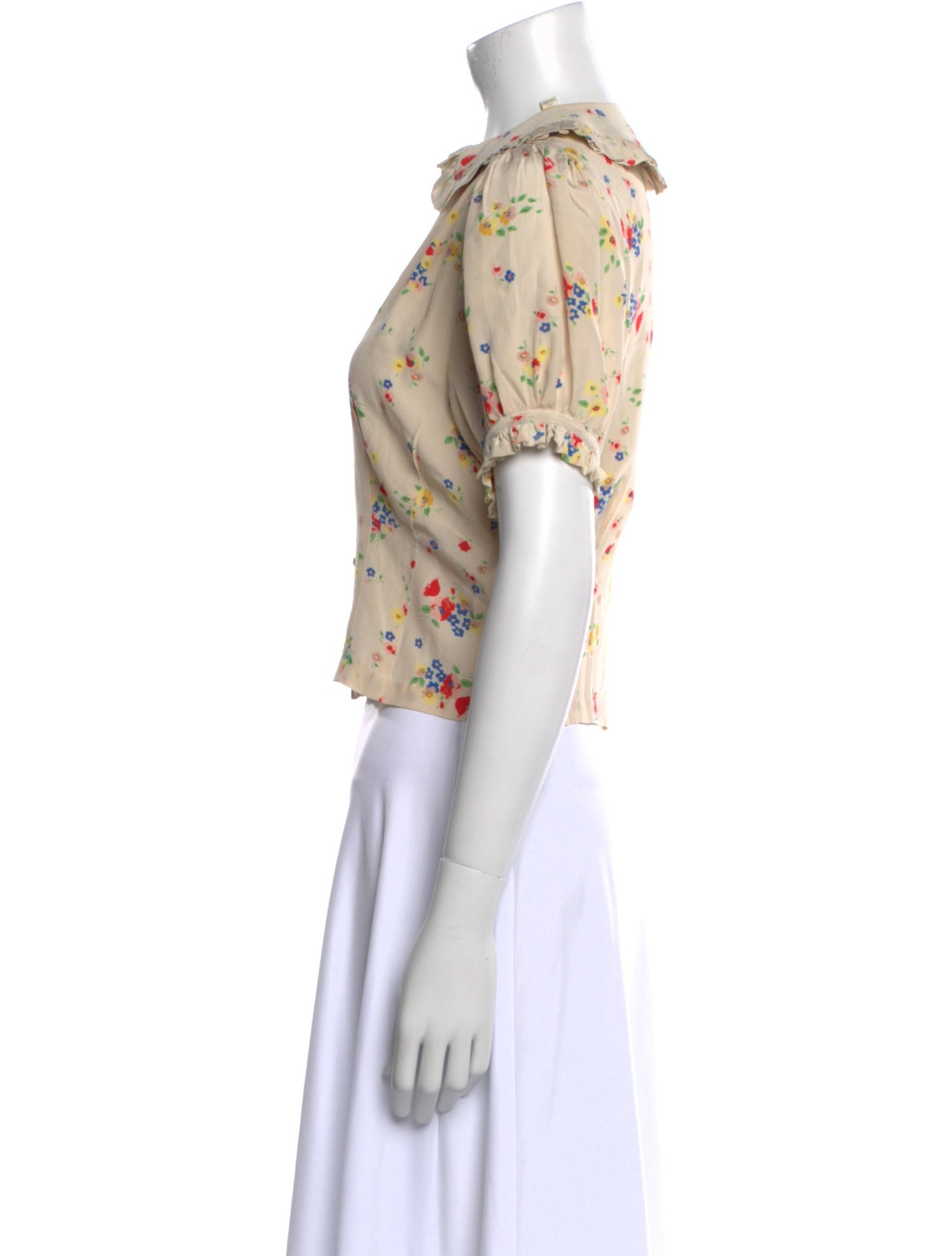 DÔEN Silk Floral Print Crop Top