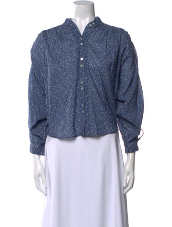 DÔEN Mock Neck Three-Quarter Sleeve Crop Top