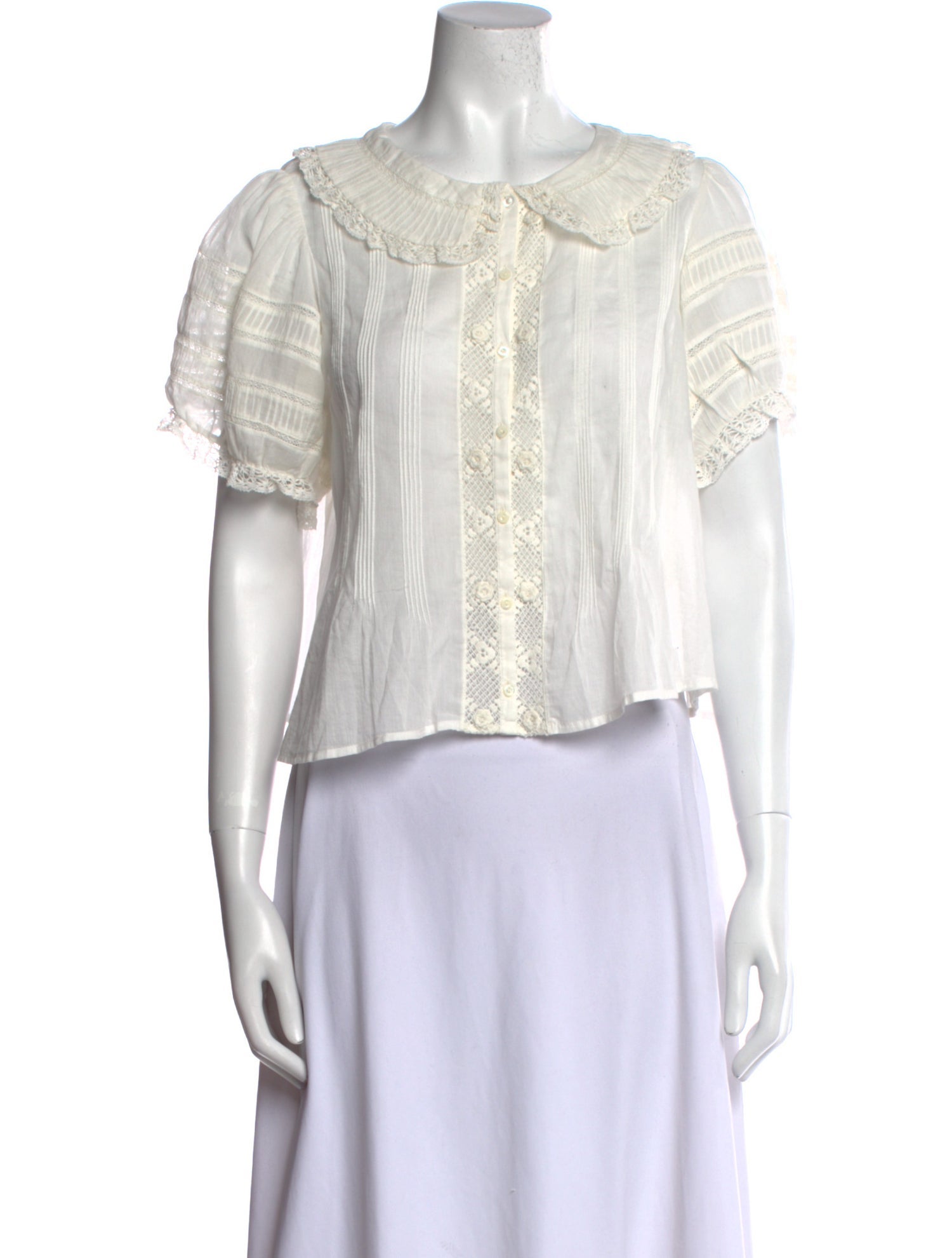 DÔEN Crew Neck Short Sleeve Blouse