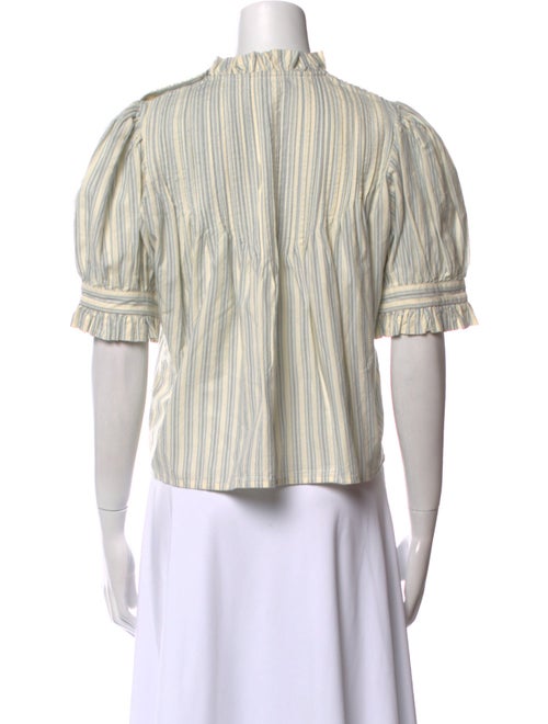 DÔEN Striped Mock Neck Crop Top