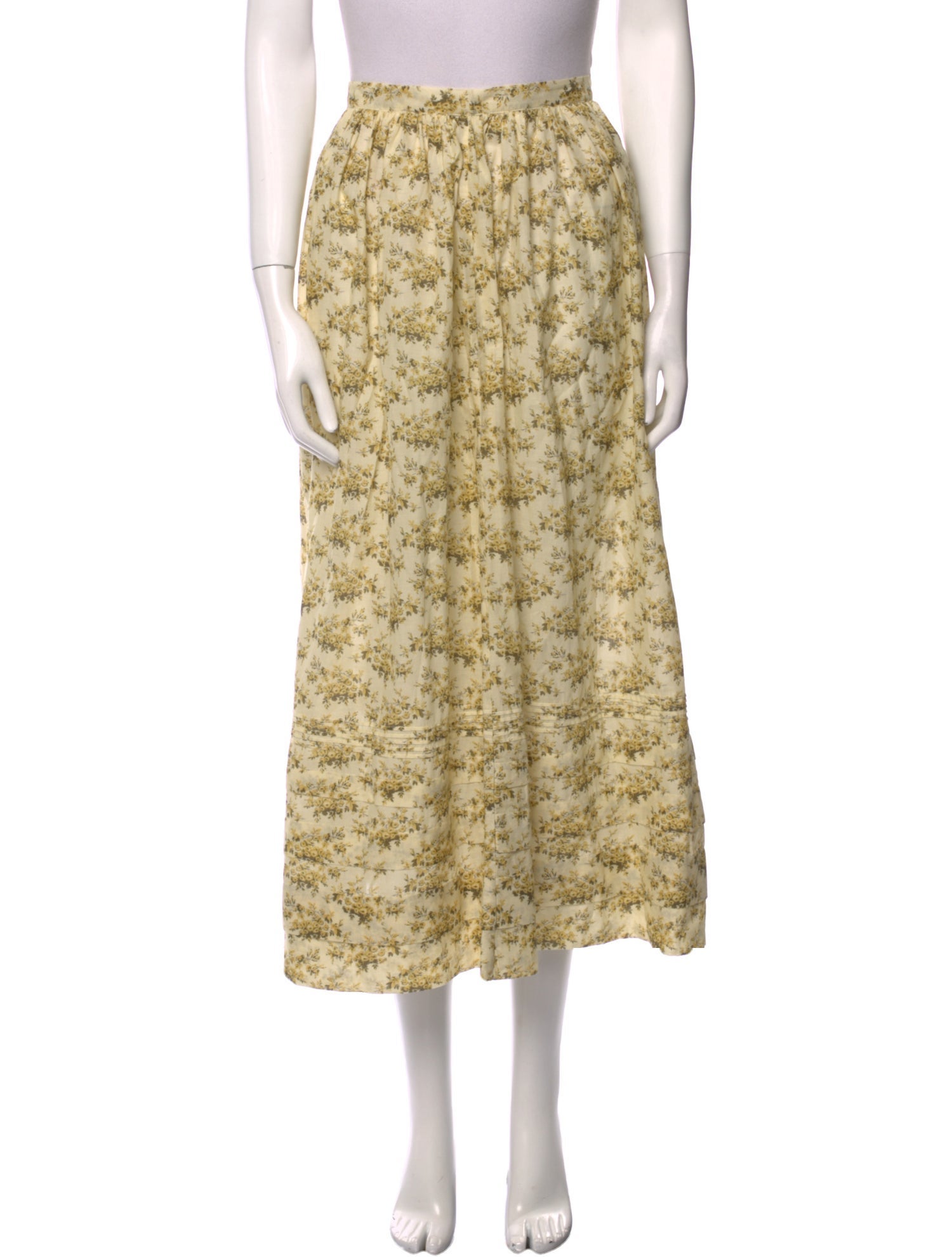 DÔEN Floral Print Midi Length Skirt