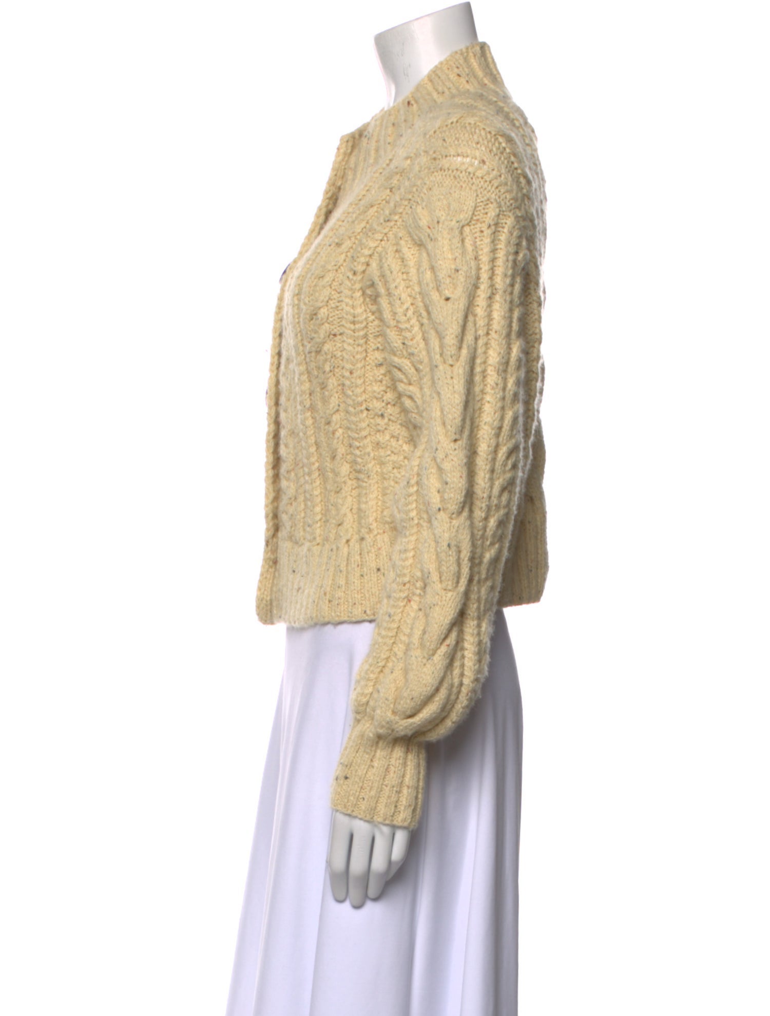 DÔEN Cable Knit Mock Neck Sweater