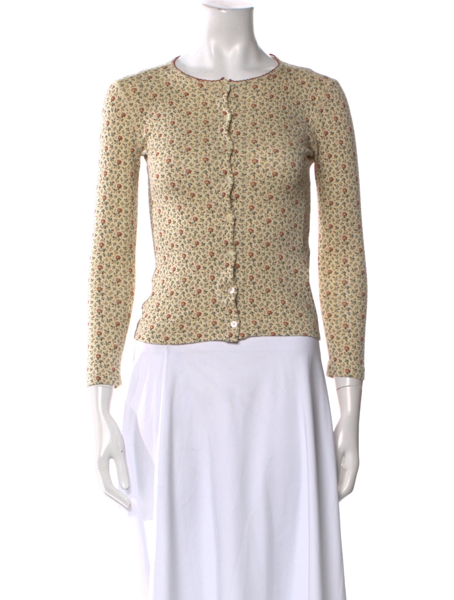 DÔEN Animal Print Crew Neck Crop Top