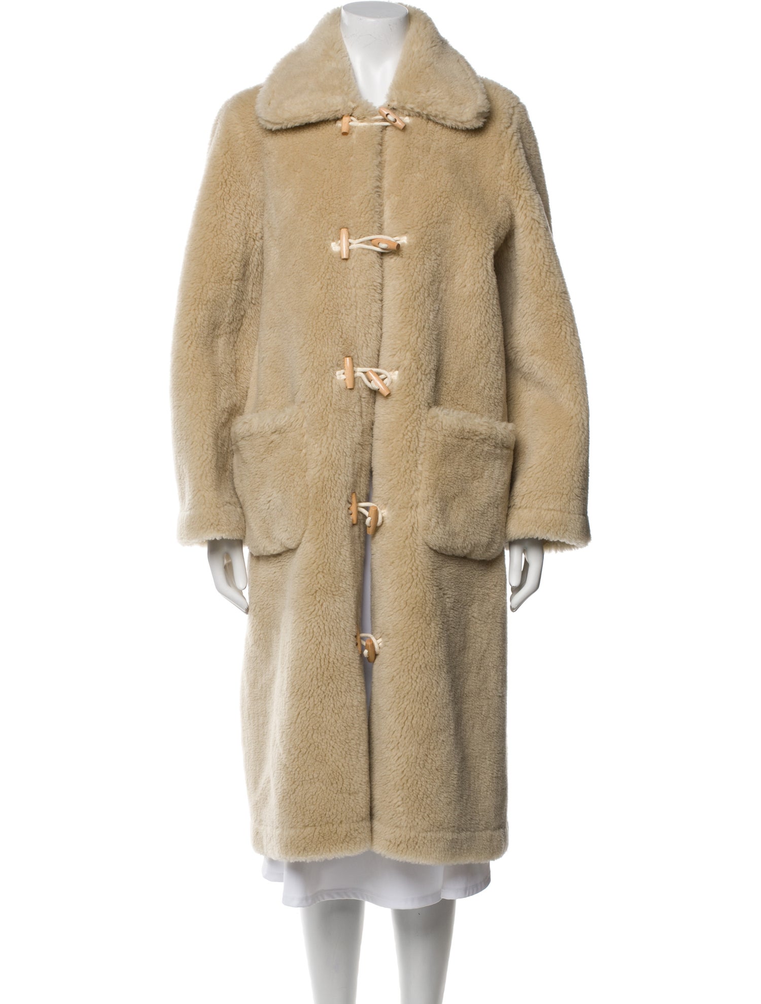 DÔEN Virgin Wool Faux Fur Coat