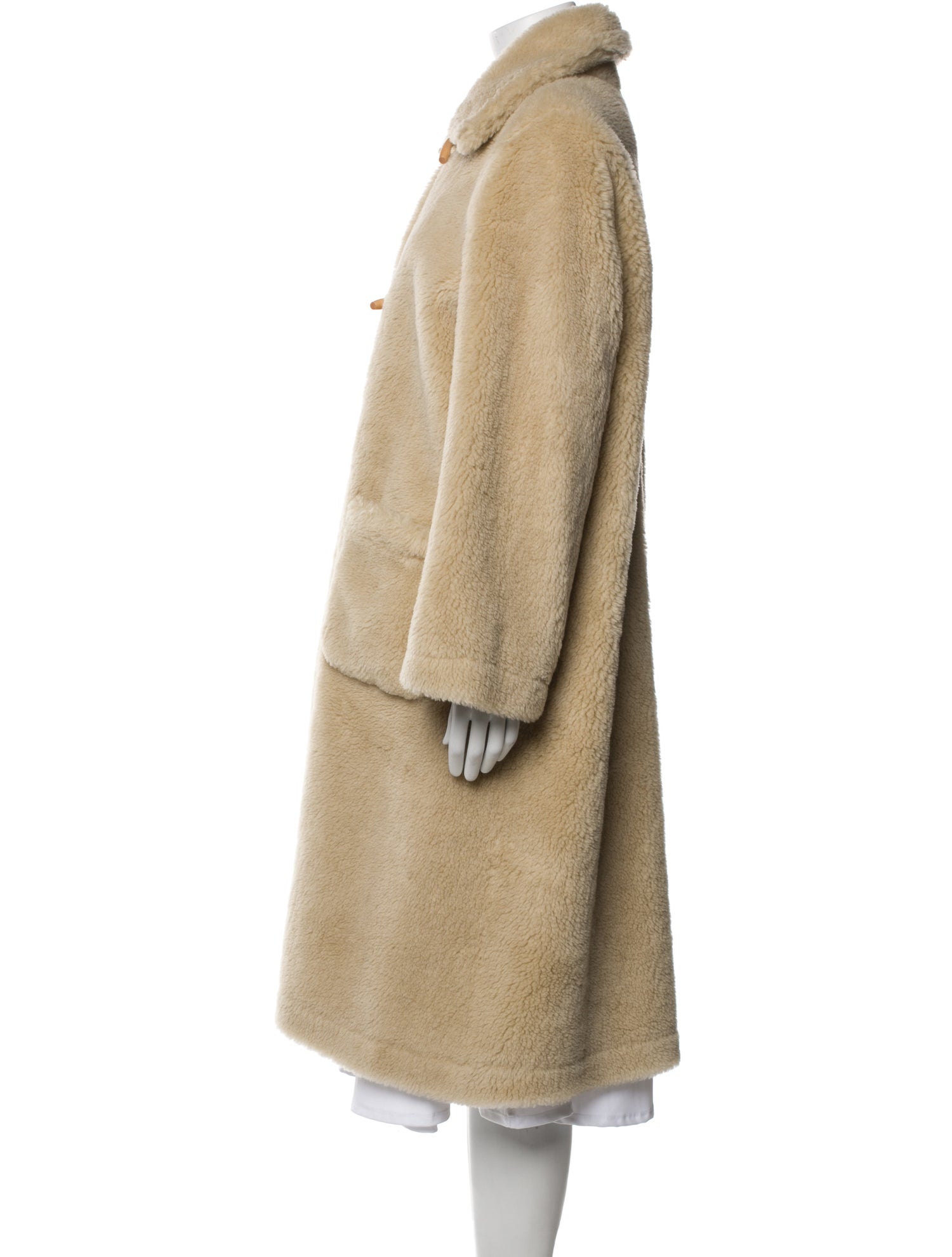 DÔEN Virgin Wool Faux Fur Coat