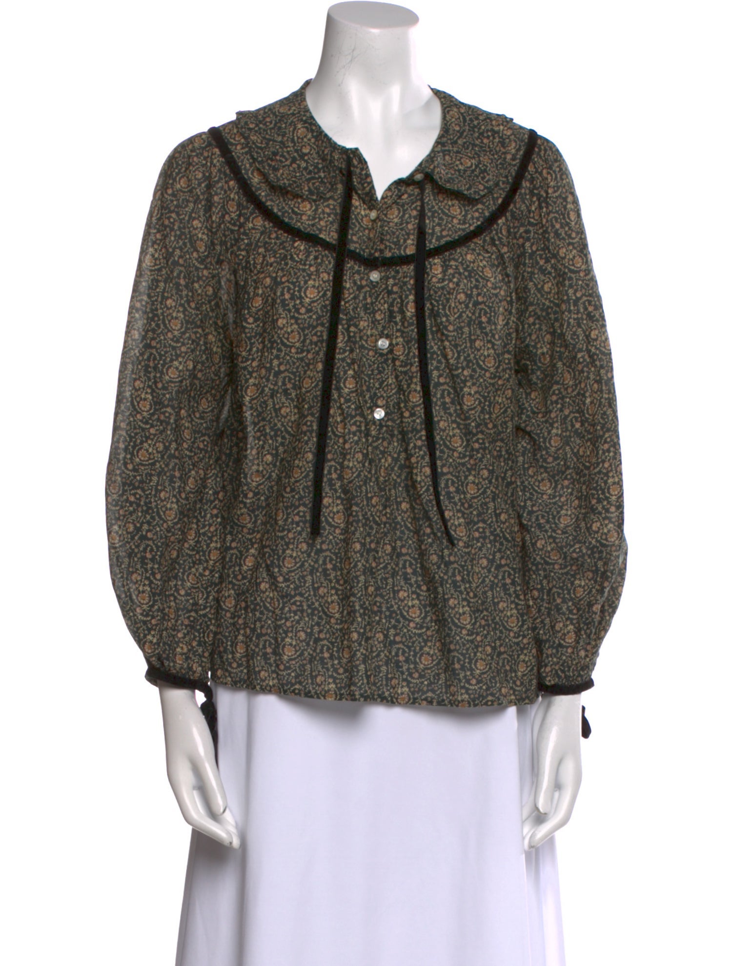 DÔEN Printed Cowl Neck Blouse