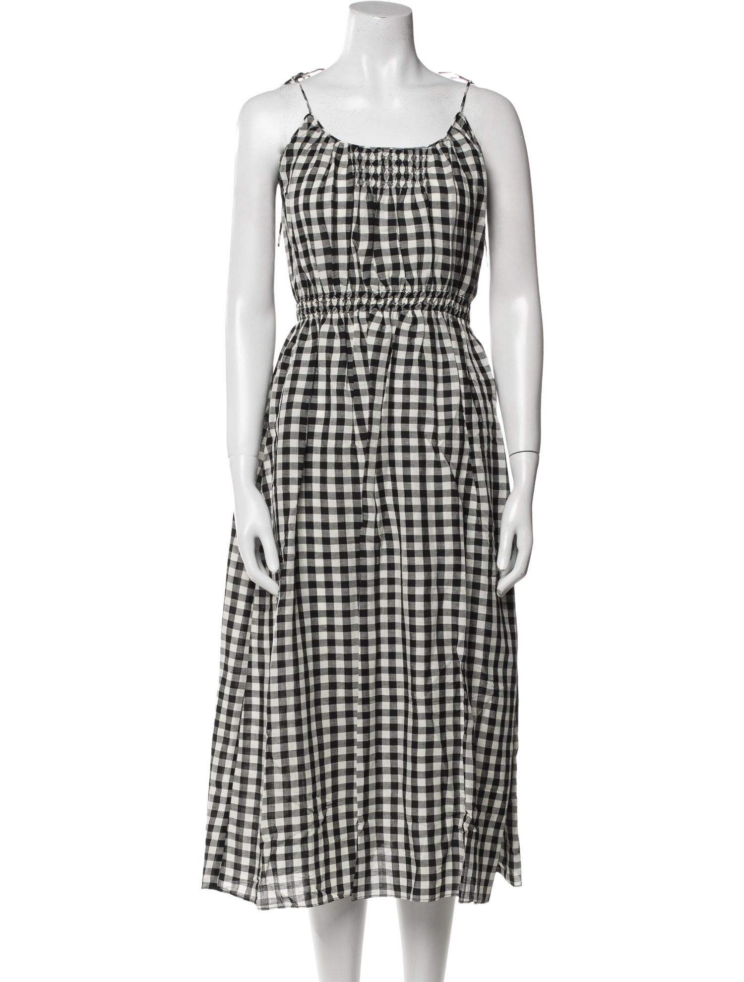 DÔEN Plaid Print Midi Length Dress